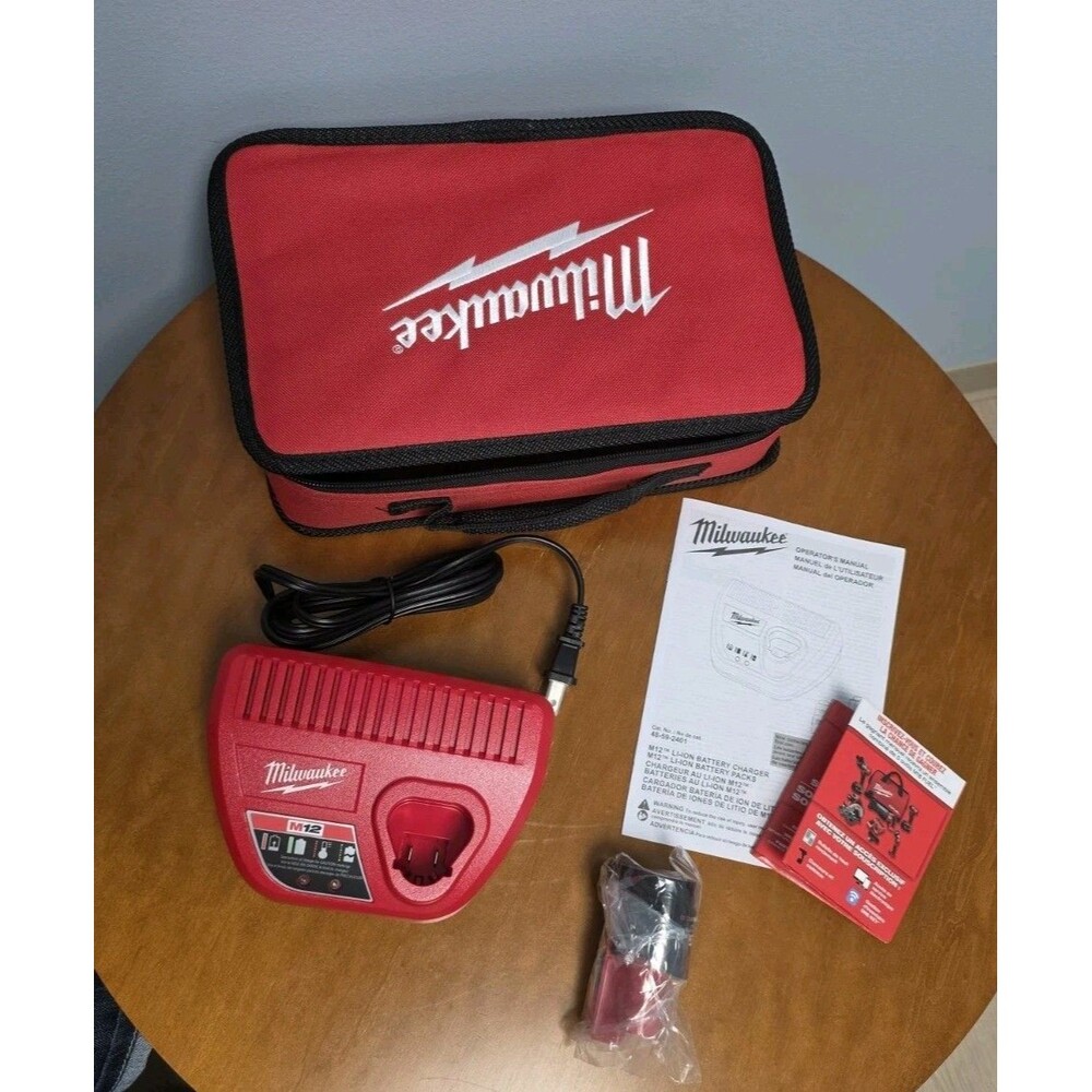 Milwaukee M12 Charger, Battery And Carrying Bag